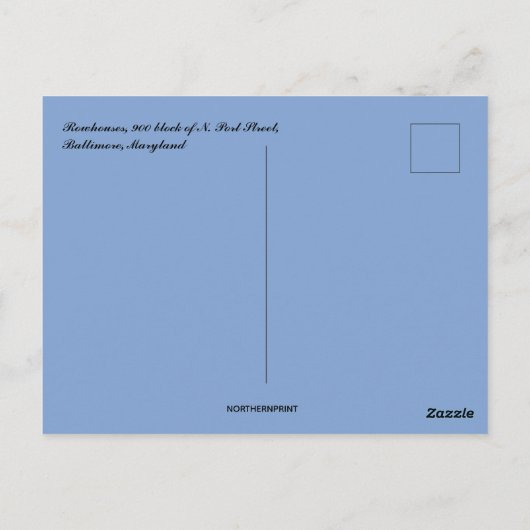 Rowhouses op North Port Street Baltimore Maryland Briefkaart (Achterkant)