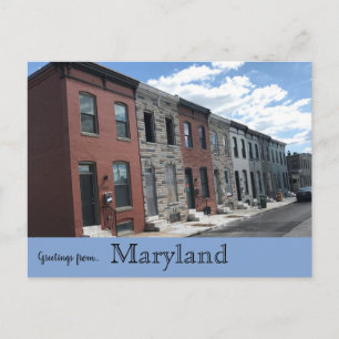 Rowhouses op North Port Street Baltimore Maryland Briefkaart