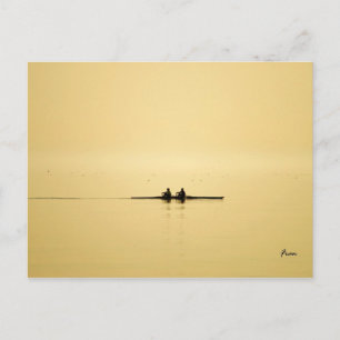 rowing at dusk briefkaart