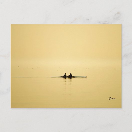 rowing at dusk briefkaart (Voorkant)