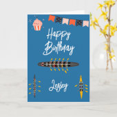 Rowing Birthday Cards Crew Sport Boat Rower Kayak Kaart (Gele Bloem)
