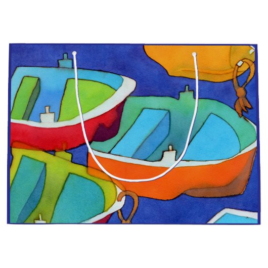 Rowing Boats Gift Bag - Large, Matte Groot Cadeauzakje (Voorkant)