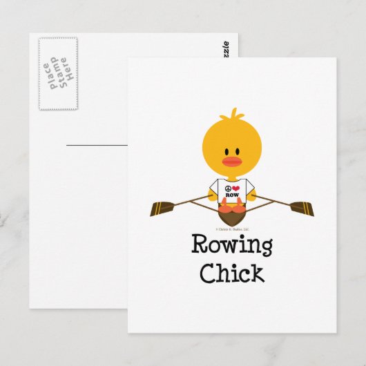 Rowing Chick Briefkaart (Voorkant / Achterkant)