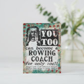 Rowing Coach-Briefkaart - Funny  Retro Briefkaart (Staand voorkant)