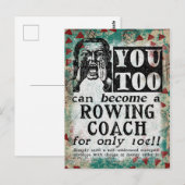 Rowing Coach-Briefkaart - Funny  Retro Briefkaart (Voorkant / Achterkant)