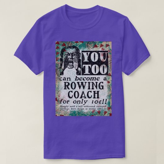 Rowing Coach Funny  Retro T-shirt (Design voorkant)