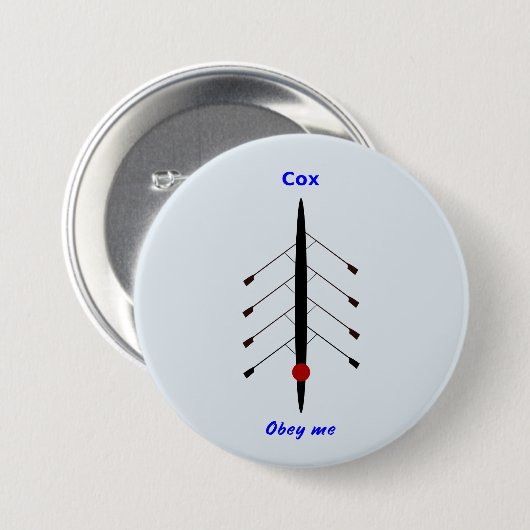 Rowing cox gehoorzaamt me ronde button 7,6 cm (Voorkant /achterkant)