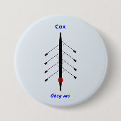 Rowing cox gehoorzaamt me ronde button 7,6 cm (Voorkant)