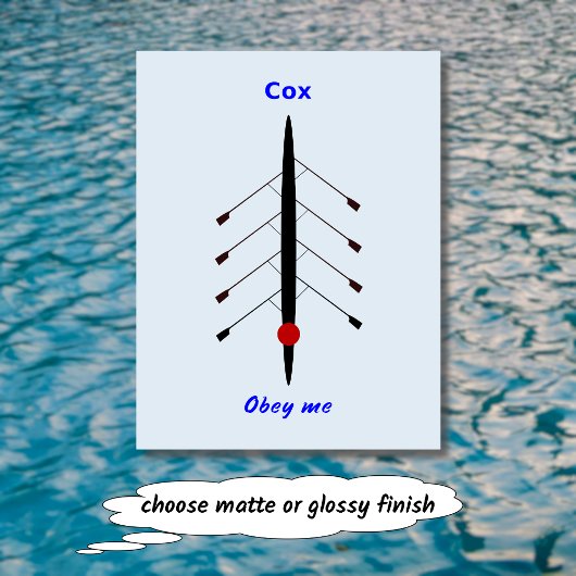 Rowing cox gehoorzaamt me sport briefkaart