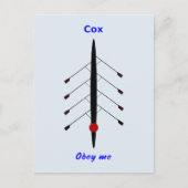 Rowing cox gehoorzaamt me sport briefkaart (Voorkant)