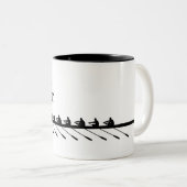 Rowing Crew Quote Personalized Funny Tweekleurige Koffiemok (Voorkant rechts)