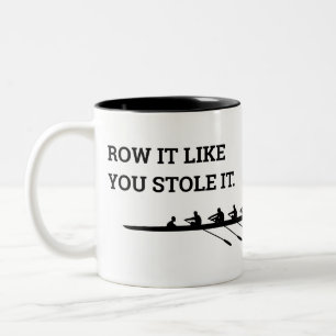 Rowing Crew Quote Personalized Funny Tweekleurige Koffiemok