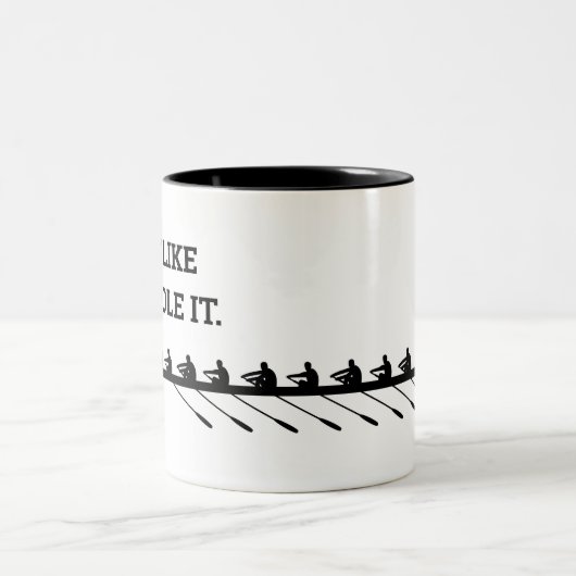 Rowing Crew Quote Personalized Funny Tweekleurige Koffiemok (Center)