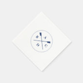 Rowing crossed oars navy initials servet (Hoek)