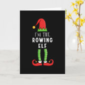 Rowing Elf-kerstcadeau Kaart (Gele Bloem)