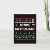 Rowing Enthusiast Ugly KerstSweater Gift Kaart (Voorkant)