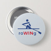 RoWINg motivatie blauw Ronde Button 7,6 Cm (Voorkant /achterkant)