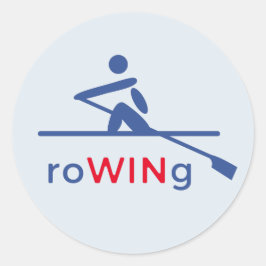 RoWINg motivatie blauw Ronde Sticker