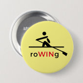 RoWINg motivatie geel Ronde Button 7,6 Cm (Voorkant /achterkant)