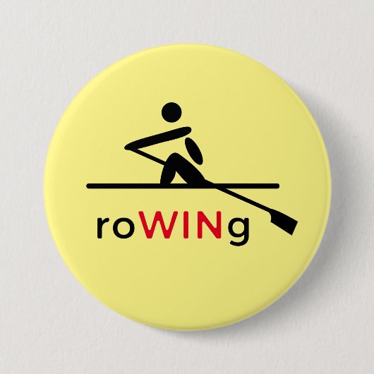 RoWINg motivatie geel Ronde Button 7,6 Cm (Voorkant)