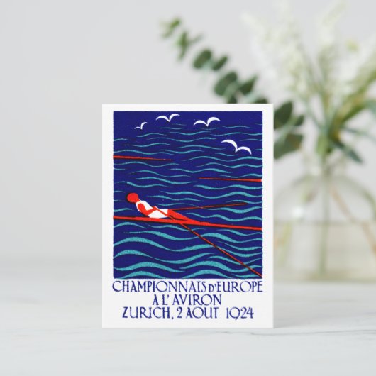 Rowing Poster Zürich 1924 Briefkaart (Staand voorkant)