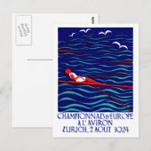 Rowing Poster Zürich 1924 Briefkaart (Voorkant / Achterkant)