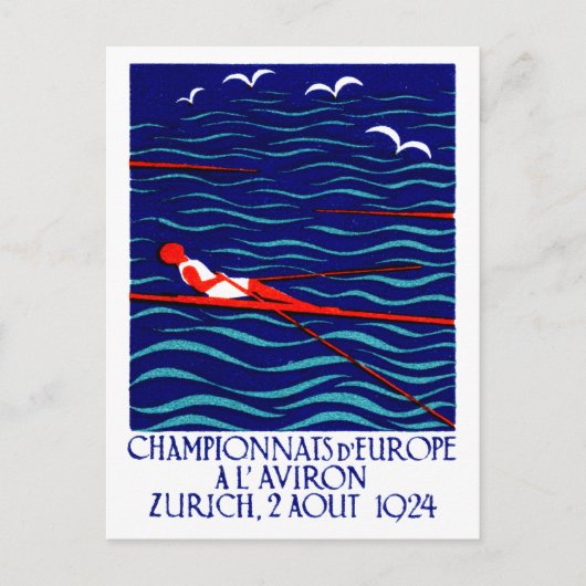 Rowing Poster Zürich 1924 Briefkaart (Voorkant)