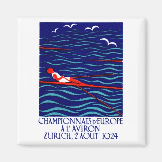 Rowing Poster Zürich 1924 Magneet (Voorkant)