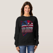 Rowing Row Boat USA Flag Patriotic Usa Rowing Trui (Voorkant volledig)