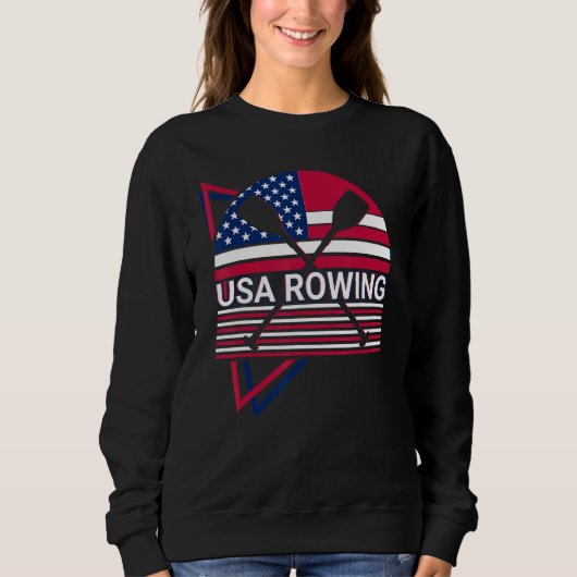 Rowing Row Boat USA Flag Patriotic Usa Rowing Trui (Voorkant)