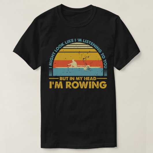 Rowing Rowing Vintage Saying T-shirt (Design voorkant)