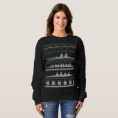 Rowing Team Funny Noel Gift Ugly KerstSweater Trui (Voorkant volledig)