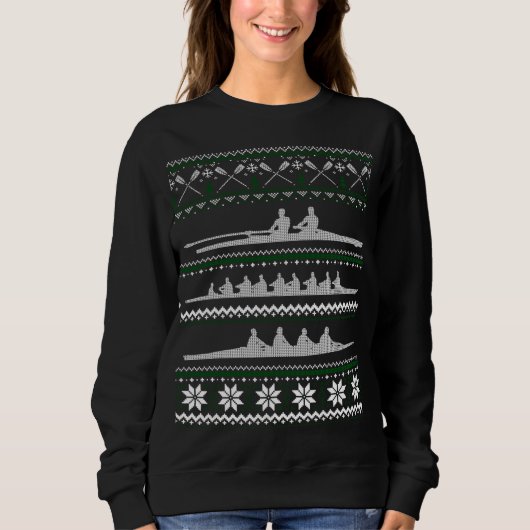 Rowing Team Funny Noel Gift Ugly KerstSweater Trui (Voorkant)