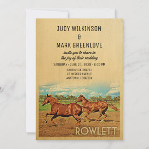 Rowlett Texas Wedding Invitation Horses Kaart