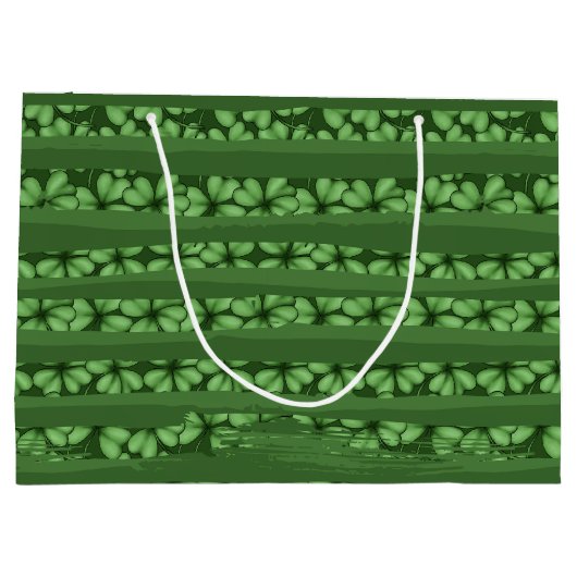 ROWS OF GREEN RIBBON AND IRISH SHAMROCKS GROOT CADEAUZAKJE (Achterkant)
