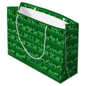 ROWS OF GREEN RIBBON AND IRISH SHAMROCKS GROOT CADEAUZAKJE (Achterkant Gekanteld)