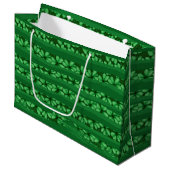 ROWS OF GREEN RIBBON AND IRISH SHAMROCKS GROOT CADEAUZAKJE (Voorkant Gekanteld)
