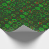Rows of Wreaths Holiday Wrapping Paper Cadeaupapier (Hoek)