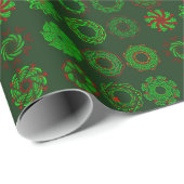 Rows of Wreaths Holiday Wrapping Paper Cadeaupapier (Rol Hoek)