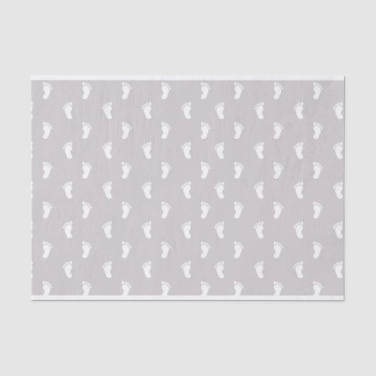 ROWS VAN PASTEL GRAY BABY FEET TISSUEPAPIER (Voorkant)