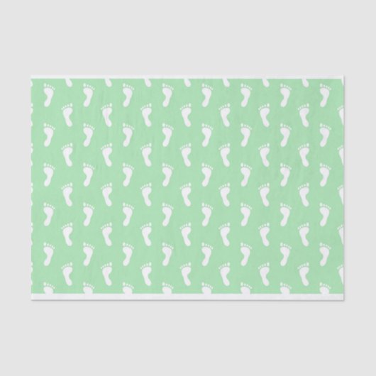 ROWS VAN PASTEL GREEN BABY FEET TISSUEPAPIER (Voorkant)