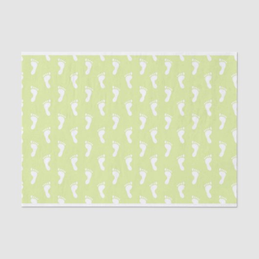 ROWS VAN PASTEL LIME GREEN BABY FEET TISSUEPAPIER (Voorkant)