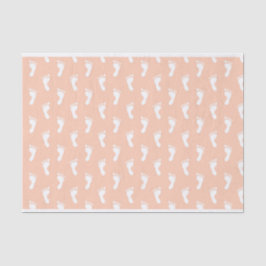 ROWS VAN PASTEL PEACH ORANJE BABY FEET TISSUEPAPIER