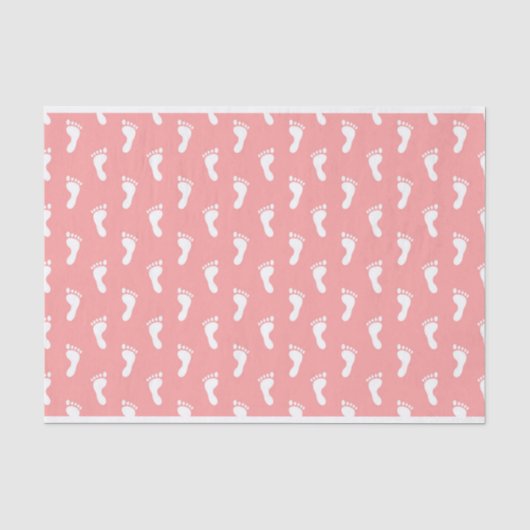 ROWS VAN PASTEL PINK BABY FEET TISSUEPAPIER (Voorkant)