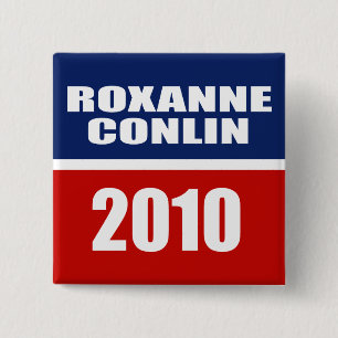 ROXANNE CONLIN VOOR SENAAT VIERKANTE BUTTON 5,1 CM