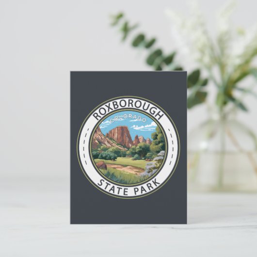Roxborough State Park Colorado Badge Briefkaart (Staand voorkant)