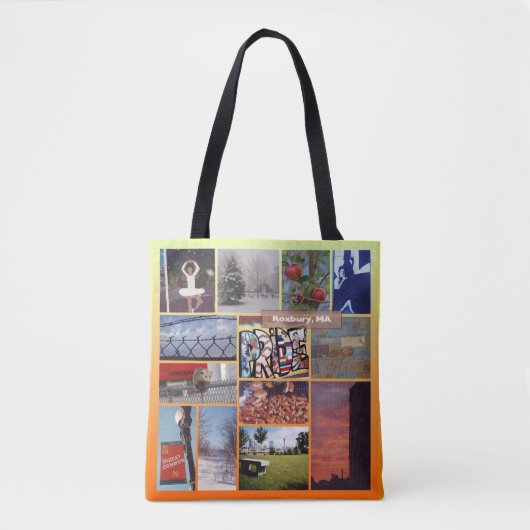 Roxbury, Massachusetts Photo Collage Tote Bag (Voorkant)