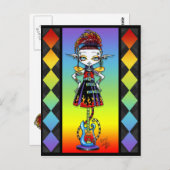Roxsy Pixie Stick Psychobilly Rainbow Fae Briefkaa Briefkaart (Voorkant / Achterkant)
