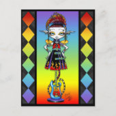 Roxsy Pixie Stick Psychobilly Rainbow Fae Briefkaa Briefkaart (Voorkant)