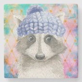 Roxy de Raccoon Stenen Onderzetter (Voorkant)